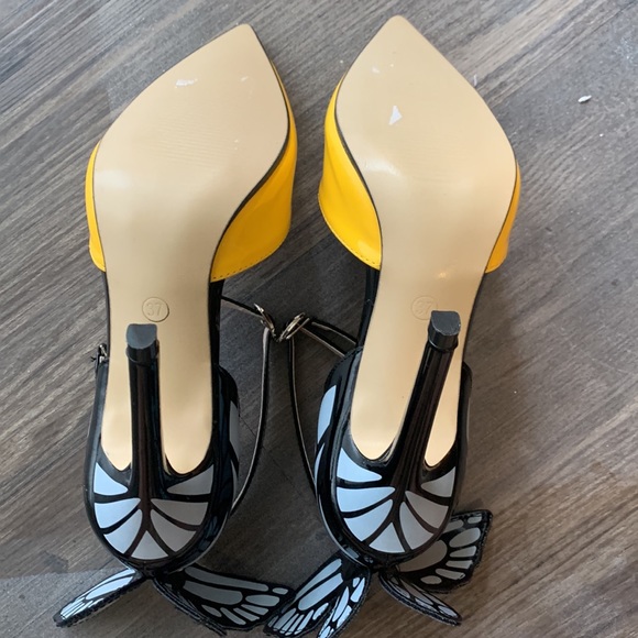 Yellow and blue butterfly heels - Picture 6 of 6